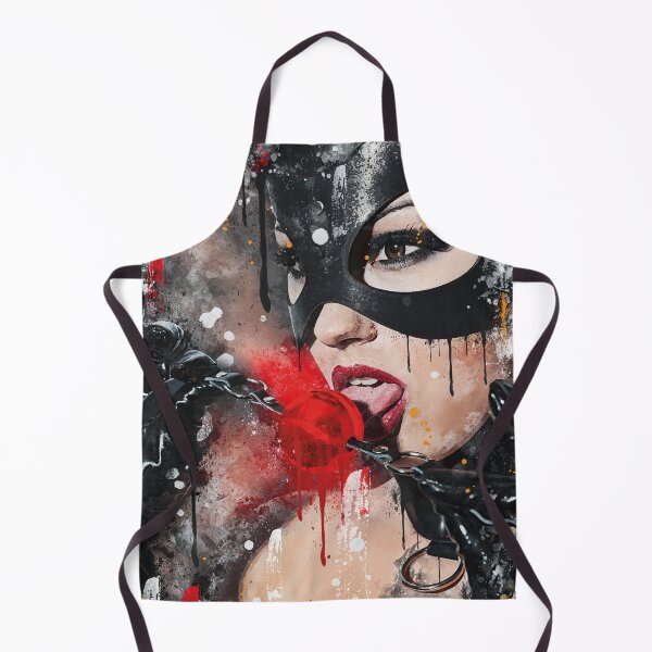 Item preview, sexy girl with red gag in bdsm mask designed and sold by KinkySecretsArt.