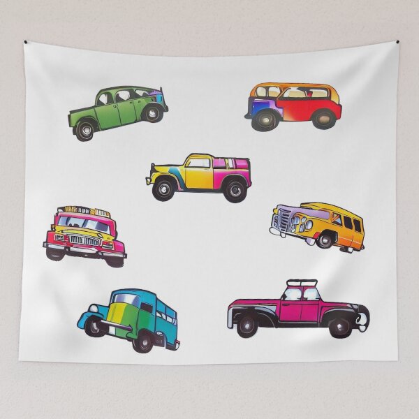 Item preview, Sticker pack of 7 old color cars designed and sold by JaroDesign2023.