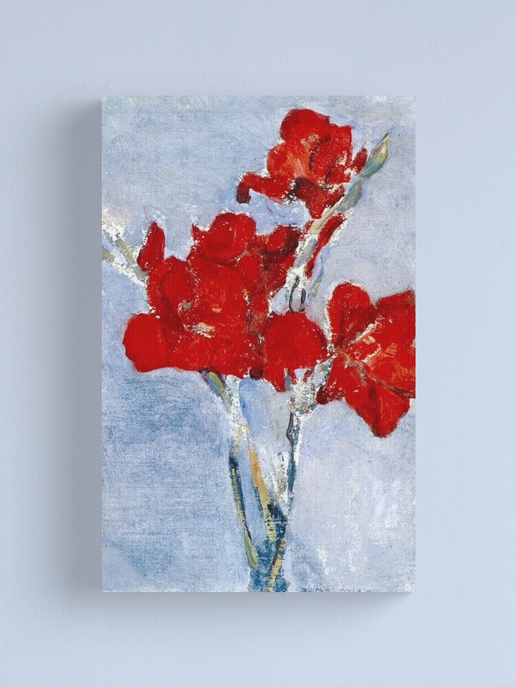 Alternate view of Mondrian - Red Gladioli, beautiful floral painting Canvas Print