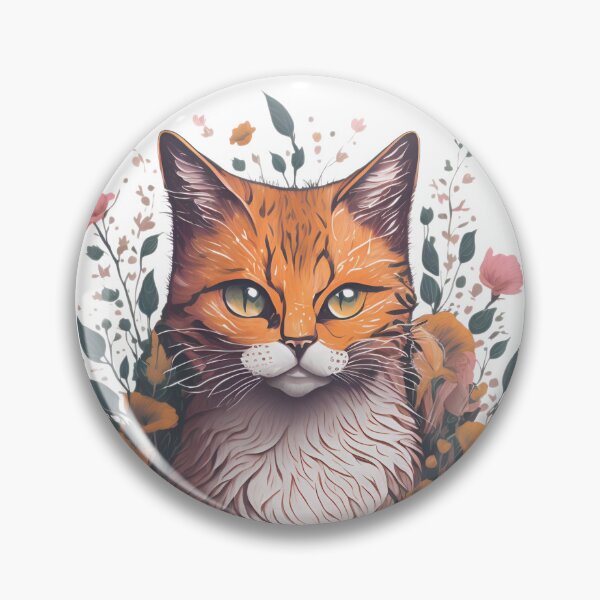 Item preview, Cat with flowers designed and sold by monkycl.