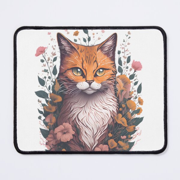 Item preview, Cat with flowers designed and sold by monkycl.