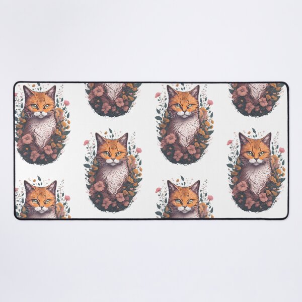 Item preview, Cat with flowers designed and sold by monkycl.