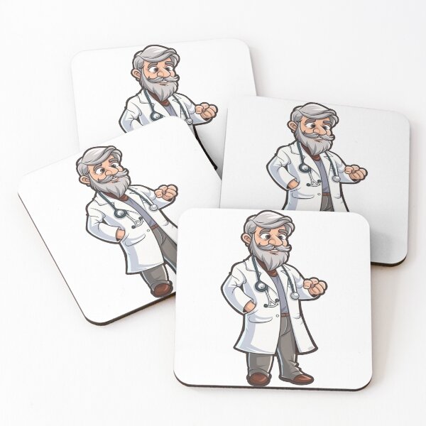 Item preview, Medi-Mastermind: Cartoon Doctor Sticker with White Background designed and sold by DreamyArtCo.