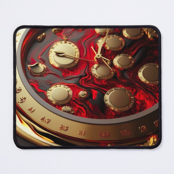 Item preview, Abstract Red & Gold Luxury Watch Face & Dial Art designed and sold by Quanisverse.