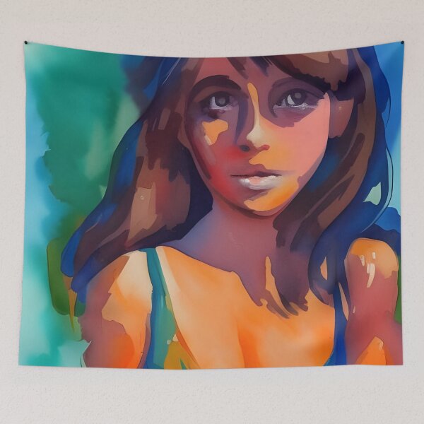 Aperçu de l'œuvre Watercolor picture of a woman créée et vendue par brandway.