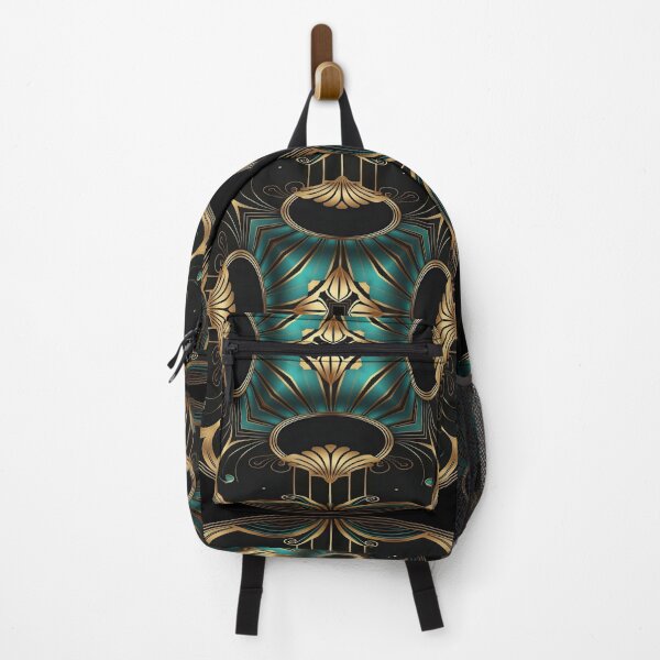 Item preview, Elegant Luxury Art Deco Ornamten Pattern Teal Gold Black designed and sold by artsandsoul.