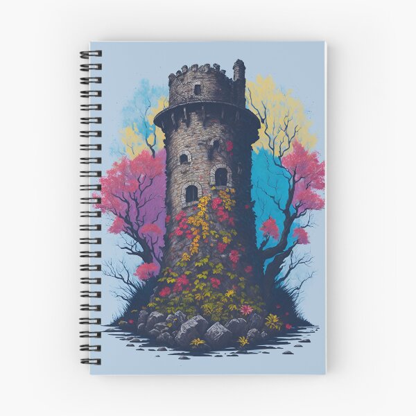 Item preview, Colurful Lost Medieval Tower at Sea designed and sold by neonbloodart.