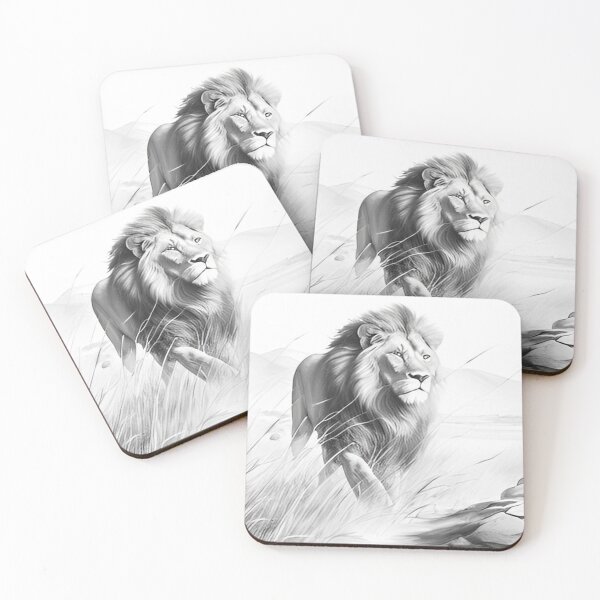 Item preview, Pencil drawn Lion High Quality Black and White Design designed and sold by Pencil-Art.