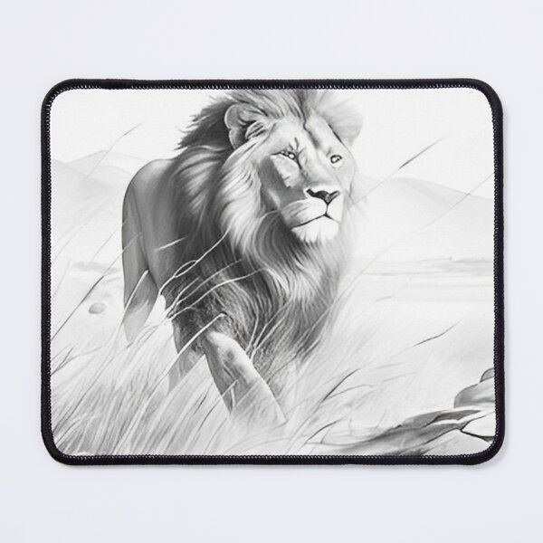 Item preview, Pencil drawn Lion High Quality Black and White Design designed and sold by Pencil-Art.