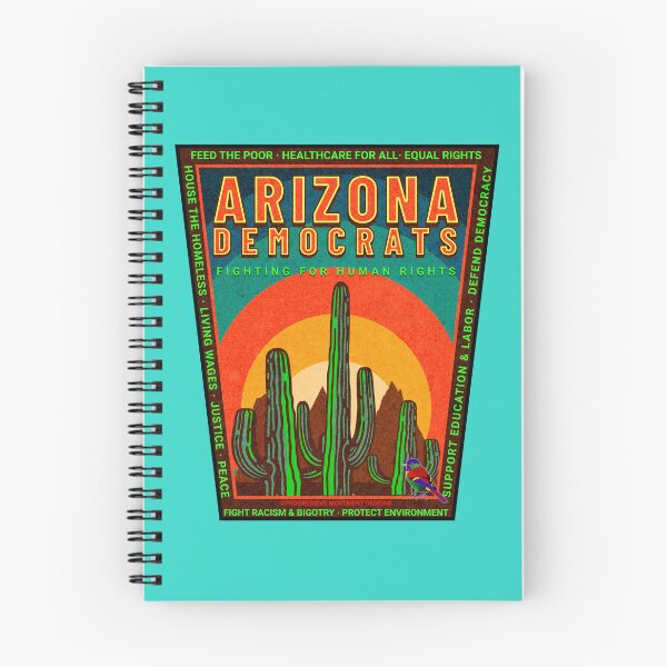 Item preview, PMD00855 Progressive Movement Designs Arizona Democrats pride design shows you support progressive policy goals for Democrats and supporters saguaro cactus cacti sunset designed and sold by ProgressiveLeft.