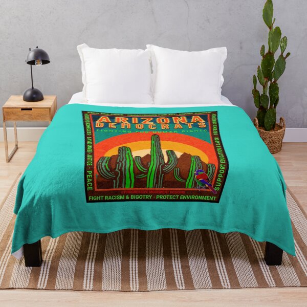 Item preview, PMD00855 Progressive Movement Designs Arizona Democrats pride design shows you support progressive policy goals for Democrats and supporters saguaro cactus cacti sunset designed and sold by ProgressiveLeft.