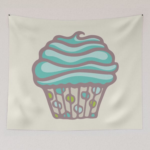Item preview, POLKA DOT CUPCAKE DREAMS in TURQUOISE BLUE - UnBlink Studio by Jackie Tahara designed and sold by Jackie Tahara of UnBlink Studio.