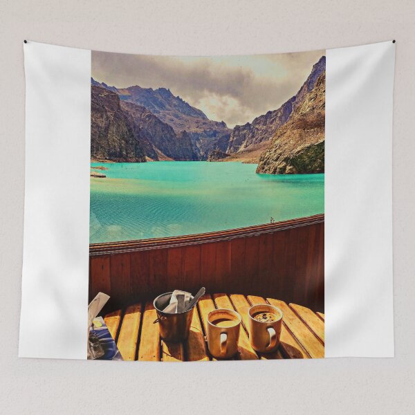 Item preview, Sipping Coffee by a Turquoise Lake designed and sold by TaloeSahar.