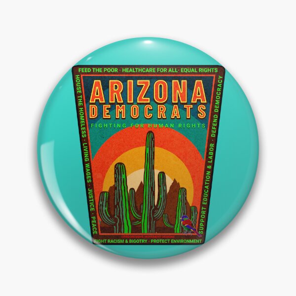 Item preview, PMD00855 Progressive Movement Designs Arizona Democrats pride design shows you support progressive policy goals for Democrats and supporters saguaro cactus cacti sunset designed and sold by ProgressiveLeft.