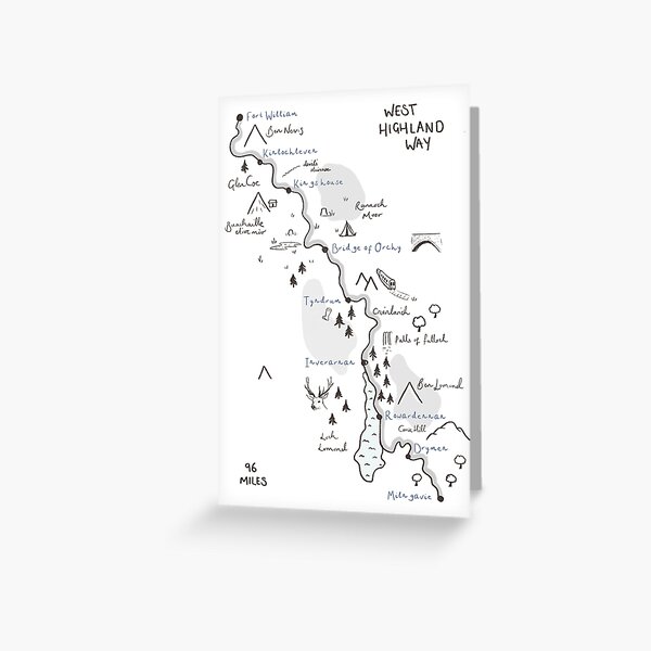 Item preview, West Highland Way Map designed and sold by MadsIllo.