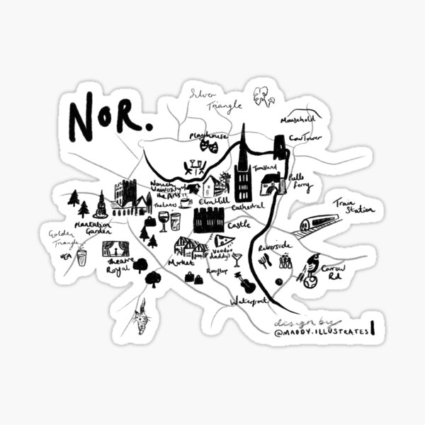 Item preview, Norwich Illustrated Map designed and sold by MadsIllo.