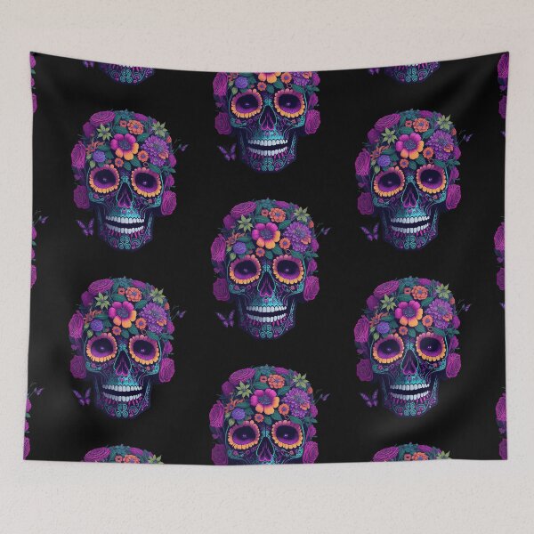 Item preview, Funny Sugar Candy Skull With Flowers designed and sold by allovervintage.