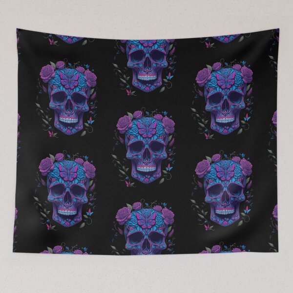 Item preview, Funny Sugar Candy Skull With Flowers designed and sold by allovervintage.