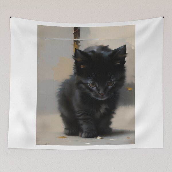 Item preview, Feline Elegance: A distinguished kitty oil painting designed and sold by KH-GardenEden.