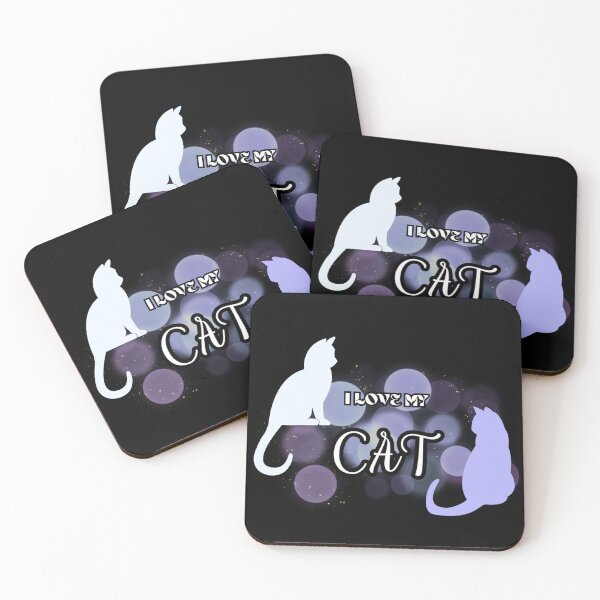 Item preview, I LOVE MY CAT (purple) designed and sold by KateJaxxon.