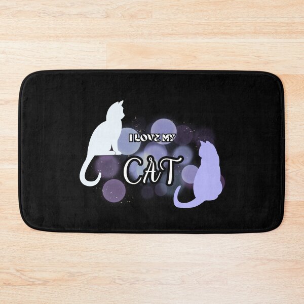 Item preview, I LOVE MY CAT (purple) designed and sold by KateJaxxon.