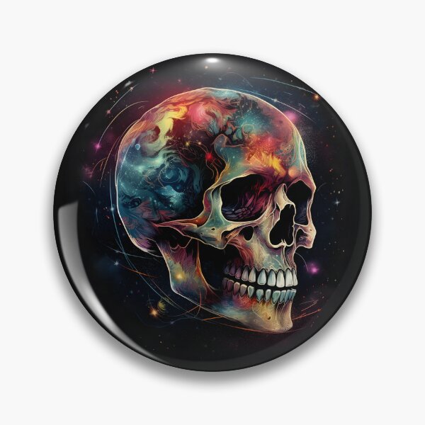 Item preview, Skull with starry galaxy over dark background designed and sold by IMAGIN-8.