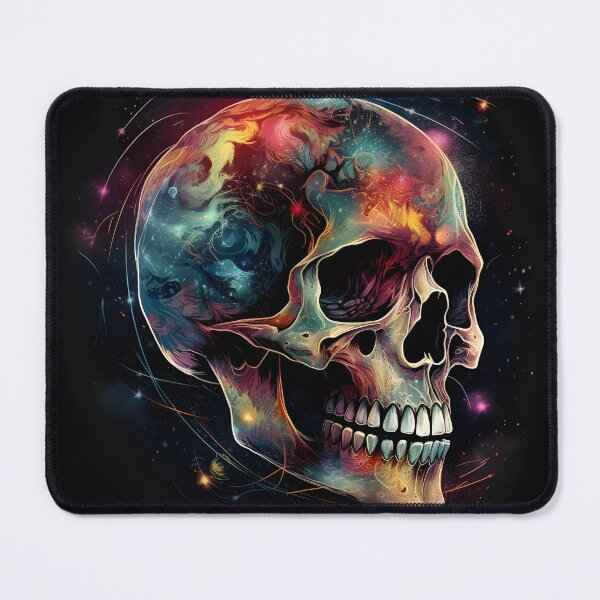 Item preview, Skull with starry galaxy over dark background designed and sold by IMAGIN-8.