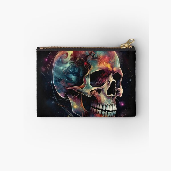 Item preview, Skull with starry galaxy over dark background designed and sold by IMAGIN-8.