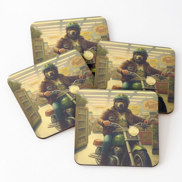 Item preview, Bear on Motorcycle in Supermarket designed and sold by SaMoJu.