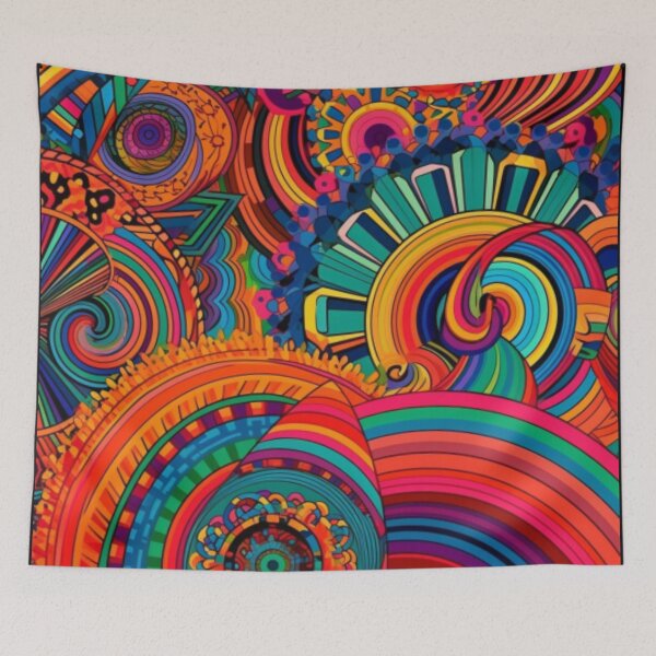 Item preview, Psychedelic Patterns in Bright Colors Art Print designed and sold by CRAZY&ART.