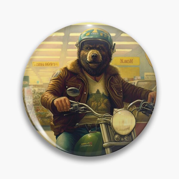 Item preview, Bear on Motorcycle in Supermarket designed and sold by SaMoJu.