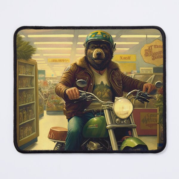 Item preview, Bear on Motorcycle in Supermarket designed and sold by SaMoJu.