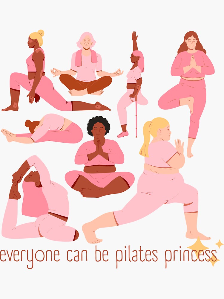 Pink Pilates Princess Sticker for Sale by abbiequail