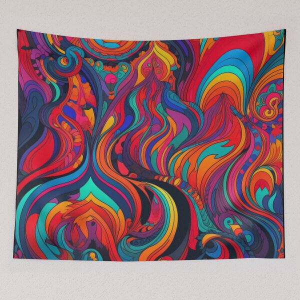 Item preview, Psychedelic Patterns in Bright Colors Art Print designed and sold by CRAZY&ART.
