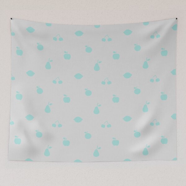 Item preview,  LITTLE SIMPLE FRUITS GREY & AQUA designed and sold by NEWGARDEN STUDIO.