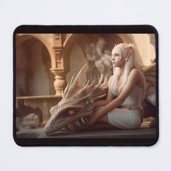 Aperçu de l'œuvre Elf Princess relaxing with her pet Dragon créée et vendue par PTiger.