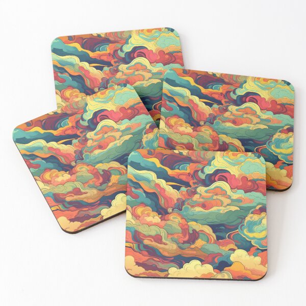 Item preview, Surrealistic colorful sky with clouds seamless pattern designed and sold by mliotard.