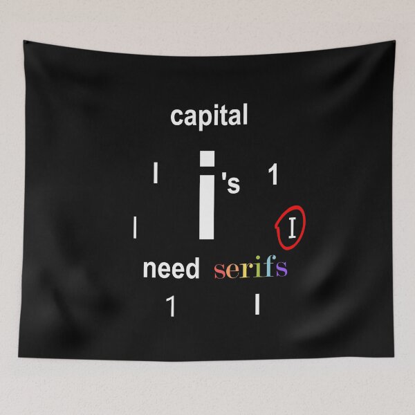 Item preview, Capital i's Need Serifs (White) designed and sold by Graffeine Art.