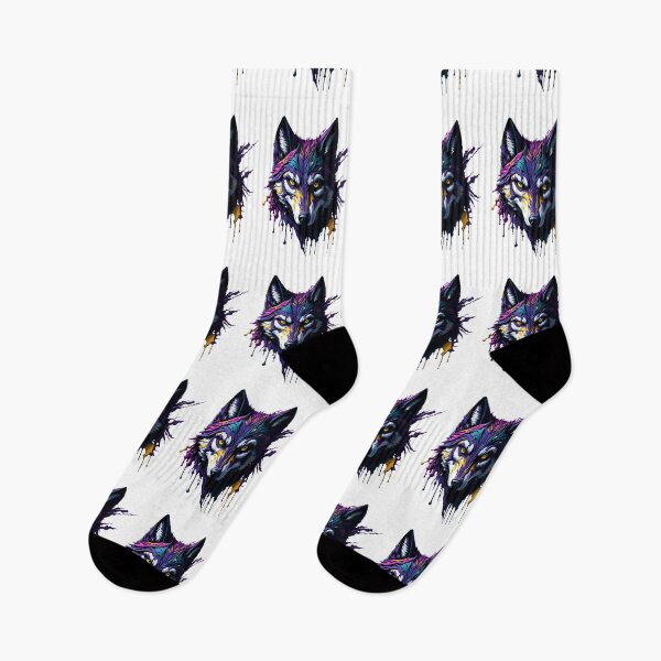 Item preview, Colorful Wolf Head Splash Art Design designed and sold by MediaPOX.