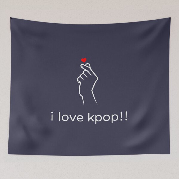 Item preview, I love K-pop! (In English) with hand-heart (High Quality) WHITE  designed and sold by mezhan.