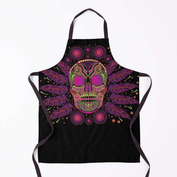 Item preview, mexican sugar skull with feather, bright neon colors designed and sold by IrynaPas.