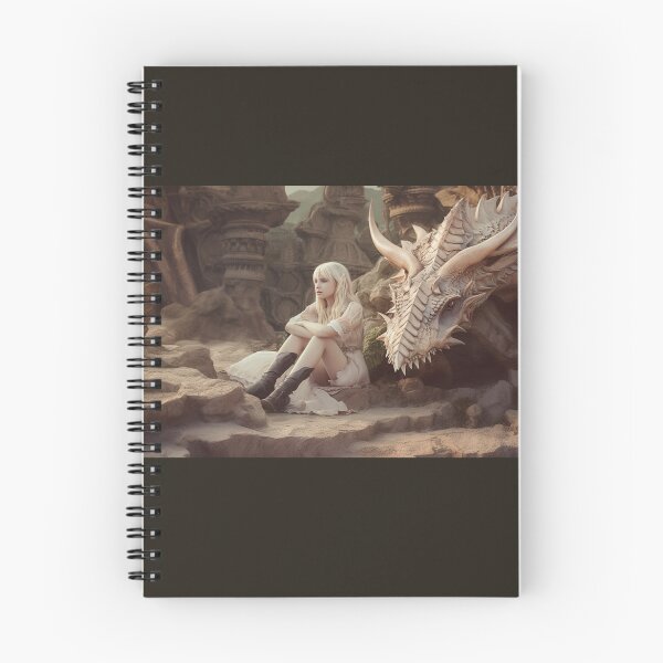 Item preview, Girl resting with a Sand Dragon at the edge of a desert designed and sold by PTiger.