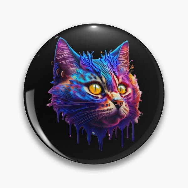 Item preview, Colorful Cat Head Splash Art Design designed and sold by MediaPOX.
