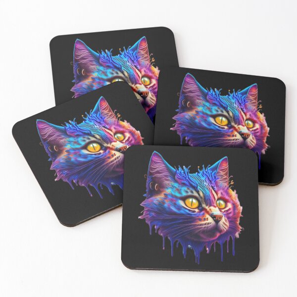 Item preview, Colorful Cat Head Splash Art Design designed and sold by MediaPOX.
