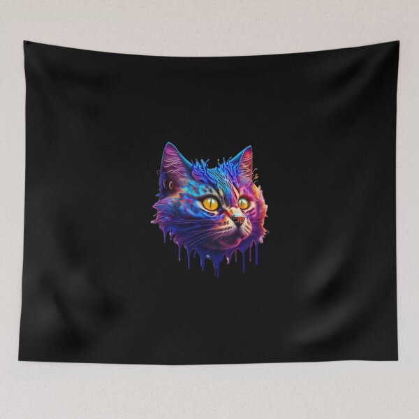 Item preview, Colorful Cat Head Splash Art Design designed and sold by MediaPOX.