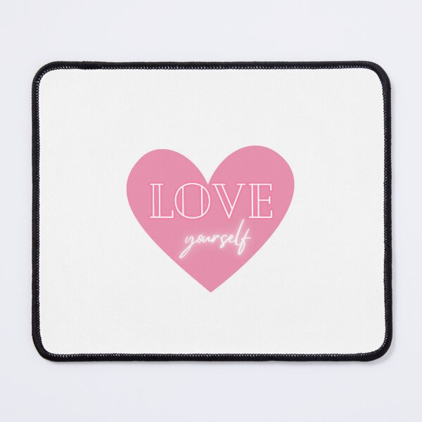 Item preview, Love Yourself Minimalist Heart Quote Pink designed and sold by TheCupfulCo.