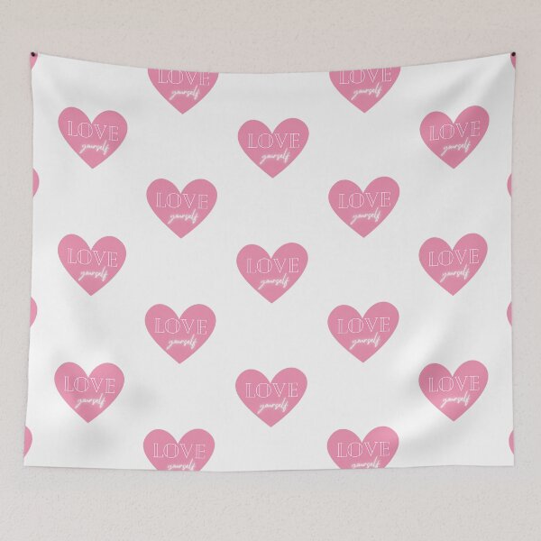 Item preview, Love Yourself Minimalist Heart Quote Pink designed and sold by TheCupfulCo.