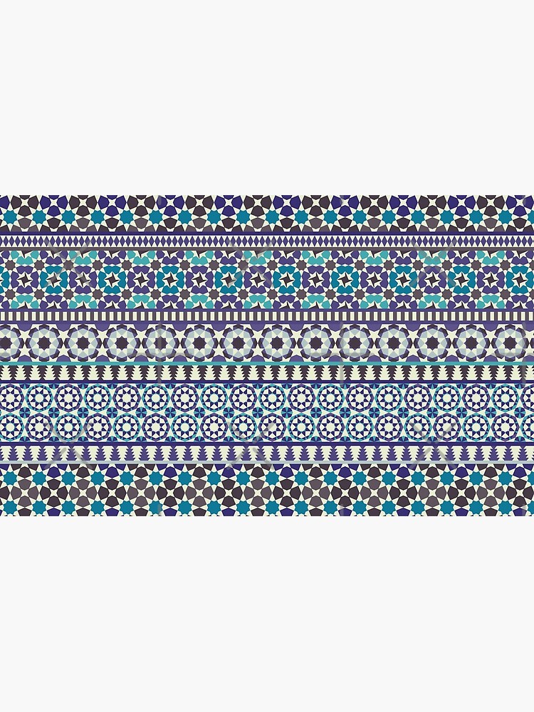 Alhambra Tessellations - Turquoise, Violet and grey on white by Cecca Designs by Cecca-Designs