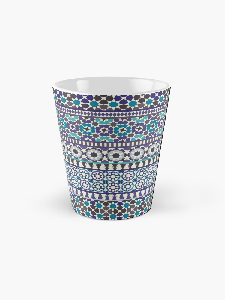 Alternate view of Alhambra Tessellations - Turquoise, Violet and grey on white by Cecca Designs Mug