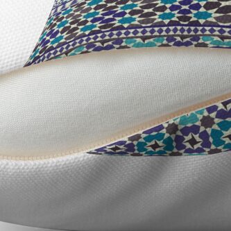 Alternate view of Alhambra Tessellations - Turquoise, Violet and grey on white by Cecca Designs Floor Pillow
